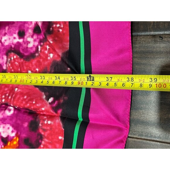 Bob Mackie Wearable Art Silk Floral Scarf One Size Wrap Shawl Lightweight NWB - Picture 8 of 11